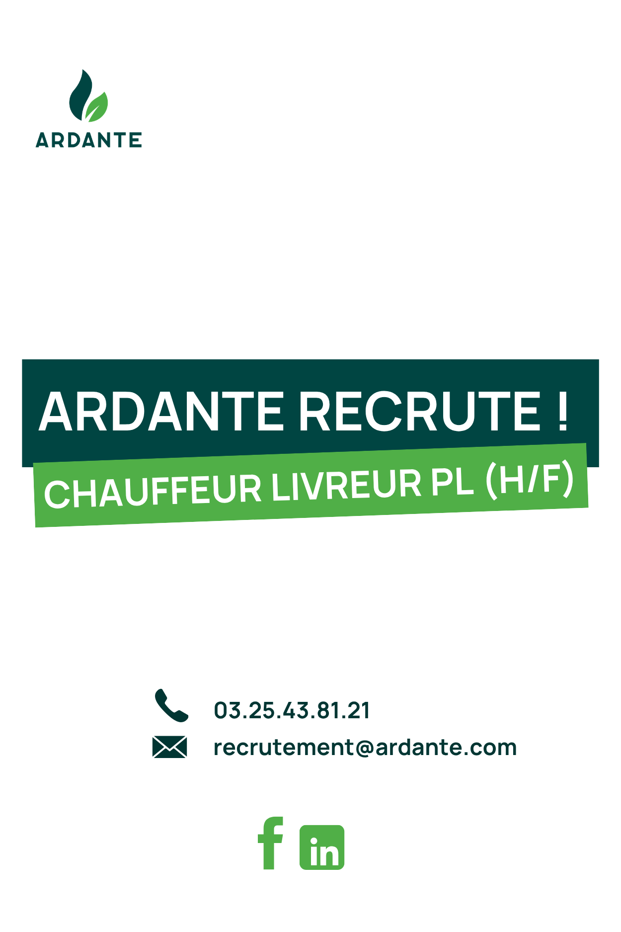 offre demploi ardante chauffeur livreur homme femme